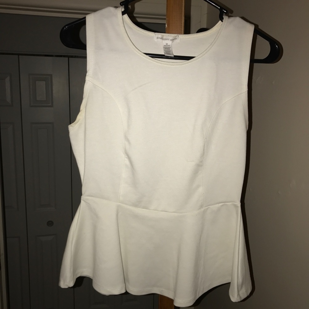 White peplum top